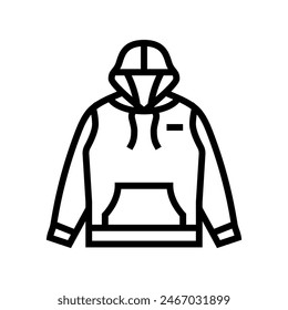hoodies clothing line icon vector. hoodies clothing sign. isolated contour symbol black illustration