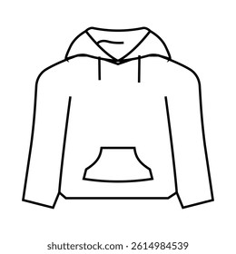 hoodies clothing line icon vector. hoodies clothing sign. isolated contour symbol black illustration