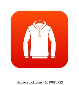 Hoody icon digital red for any design isolated on white vector illustration