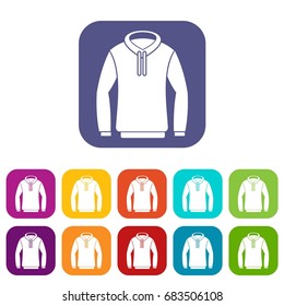 Hoody Icons Set Illustration Flat Style Stock Illustration 716584768 ...