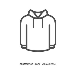 Hoody line icon. Hoodie wear sign. Hooded sweatshirt symbol. Quality design element. Line style hoody icon. Editable stroke. Vector - Shutterstock ID 2056662653