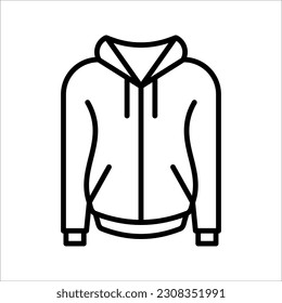 Hoody line icon. Hoodie wear sign. Hooded sweatshirt symbol. vector illustration on white background