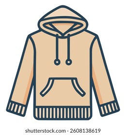 hoody sweater jacket chocolate trendy fashion lifestyle flat color vector illustration template design