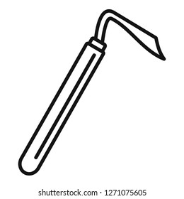 Hoof pick icon. Outline hoof pick vector icon for web design isolated on white background