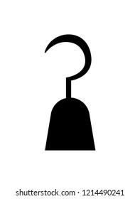 Hook black silhouette, isolated