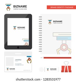 Hook Business Logo, Tab App, Diary PVC Employee Card and USB Brand Stationary Package Design Vector Template