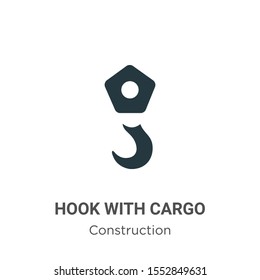 Hook with cargo vector icon on white background. Flat vector hook with cargo icon symbol sign from modern construction collection for mobile concept and web apps design.