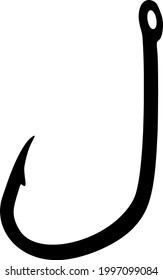 Hook for catching fish. Fishing hook for peaceful fish. Vector image.