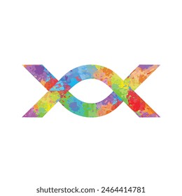 Hook chain Vector watercolor rainbow splash paint