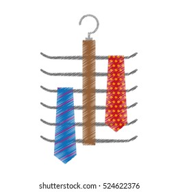 hook clothes with necktie isolated icon vector illustration design