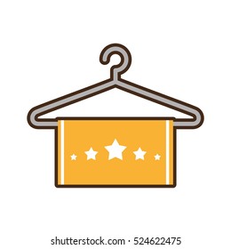 hook clothes with towel isolated icon vector illustration design
