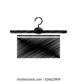 hook clothes with towel isolated icon vector illustration design