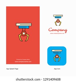 Hook Company Logo App Icon and Splash Page Design. Creative Business App Design Elements