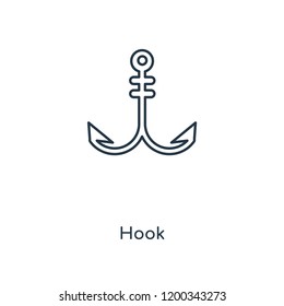 Hook concept line icon. Linear Hook concept outline symbol design. This simple element illustration can be used for web and mobile UI/UX.