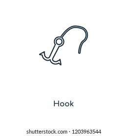 Hook concept line icon. Linear Hook concept outline symbol design. This simple element illustration can be used for web and mobile UI/UX.