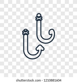 Hook concept vector linear icon isolated on transparent background, Hook concept transparency concept in outline style