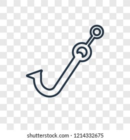 Hook concept vector linear icon isolated on transparent background