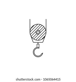 a hook from a construction crane icon. Element of measuring instruments for mobile concept and web apps. Thin line  icon for website design and development, app development on white background
