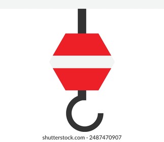 Hook Crane Construction Icon Vector FLat Illustration