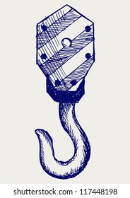 Hook of a crane. Doodle style
