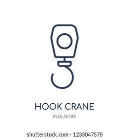 Hook crane icon. Hook crane linear symbol design from Industry collection. Simple outline element vector illustration on white background