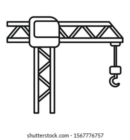 Hook crane icon. Outline hook crane vector icon for web design isolated on white background