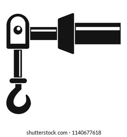 Hook crane icon. Simple illustration of hook crane vector icon for web design isolated on white background