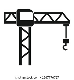 Hook crane icon. Simple illustration of hook crane vector icon for web design isolated on white background