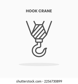 Hook Crane icon vector illustration line style. Great design for web, app and more. Editable Stroke and pixel perfect.
