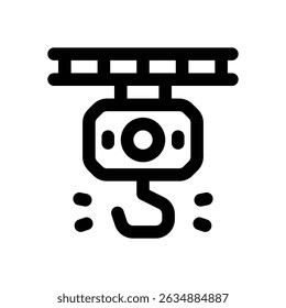 Icono de línea de grúa de gancho. Icono de Vector limpio y minimalista para Sitios web, App móviles, presentaciones y logotipos. Totalmente escalable y personalizable para cualquier proyecto.