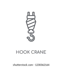 Hook crane linear icon. Modern outline Hook crane logo concept on white background from Industry collection. Suitable for use on web apps, mobile apps and print media.