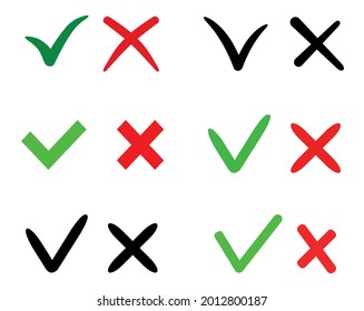 hook and cross icon set isolated on white