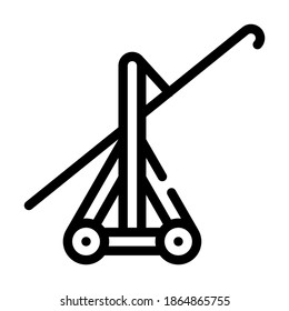 Hakenzerstörer Linie Symbol Vektorgrafik. Hakenzerstörer-Schild. isoliertes Kontursymbol