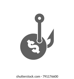 Hook with dollar money icon vector