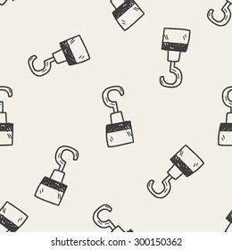 hook doodle seamless pattern background