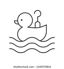 Hook a duck vector icon, amusement park related line design