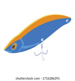 Hook fish lure icon. Isometric of hook fish lure vector icon for web design isolated on white background