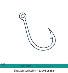 Hook fishing bait icon symbol