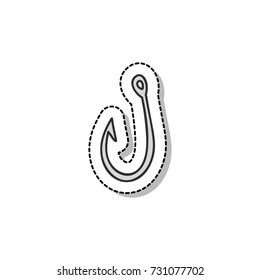 hook for fishing doodle icon