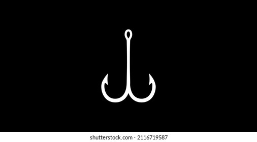 Hook for fishing. Fishhooks. A collection of fishing accessories. Fish bait.