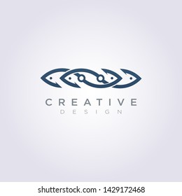 Hook Fishing Illustration Design Clipart Symbol Logo Template.