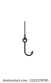 Hook and fishing line - simple icon