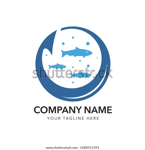 Hook Fishing Logo Design Vector Stock Vector (Royalty Free) 1688351491