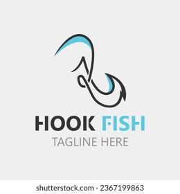 Logo de Hook Fishing diseño de vectores rústico sencillo y moderno modelo de diseño de vectores