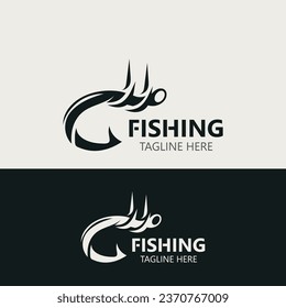 Hook Fishing logo simple and modern vintage rustic vector design style template illustration
