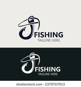 Hook Fishing logo simple and modern vintage rustic vector design style template illustration