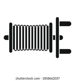 Hook fishing reel icon. Simple illustration of hook fishing reel vector icon for web design isolated on white background