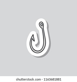 hook for fishing sticker doodle icon