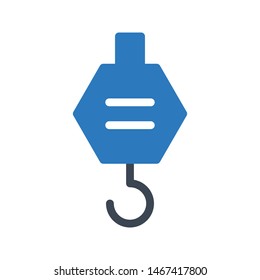 hook glyph colour vector icon