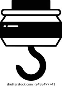 Hook glyph and line vector illustration